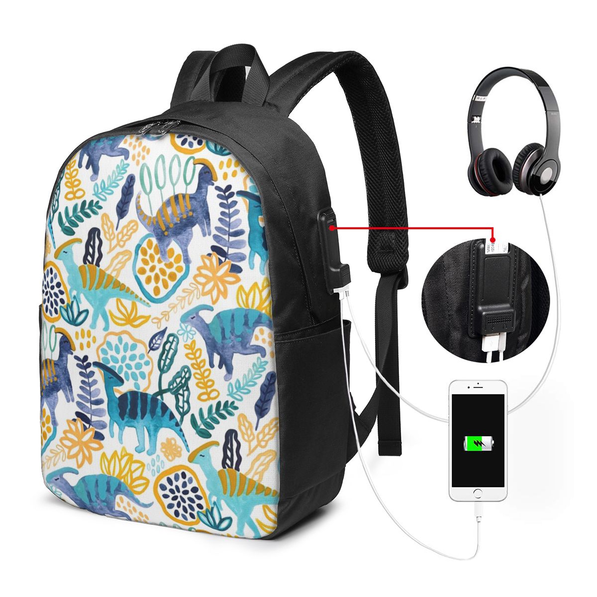Backpacks - Gouache Parasaurolophuses Zaino da viaggio per